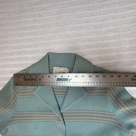 Vintage Designer Knits by Richard Steven Womens 12 Cardigan Sweater Wool Striped - Picture 3 of 9